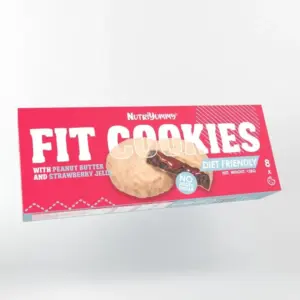 NUTRIYUMMY NO ADDED SUGAR COOKIES PEANUT BUTTER STRAWBERRY JELLY 128G