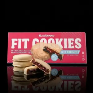 NUTRIYUMMY NO ADDED SUGAR COOKIES PEANUT BUTTER STRAWBERRY JELLY 128G